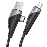 Hoco U95 2-In-1 Freeway Pd Charging Data Cable(Usb/Type-C To Lightning)