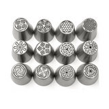 Stainless steel Russian tulip icing piping Nozzles,can make12 different designs