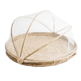 Bamboo Food Tray with Retractable Cover - SquareDubai