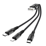 Hoco X47 3-In-1 Harbor Charging Cable(Lightning+Micro+Type-C)