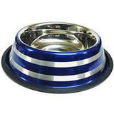Antiskid designer colored Dog Bowl with two color strips- 15.5 cm